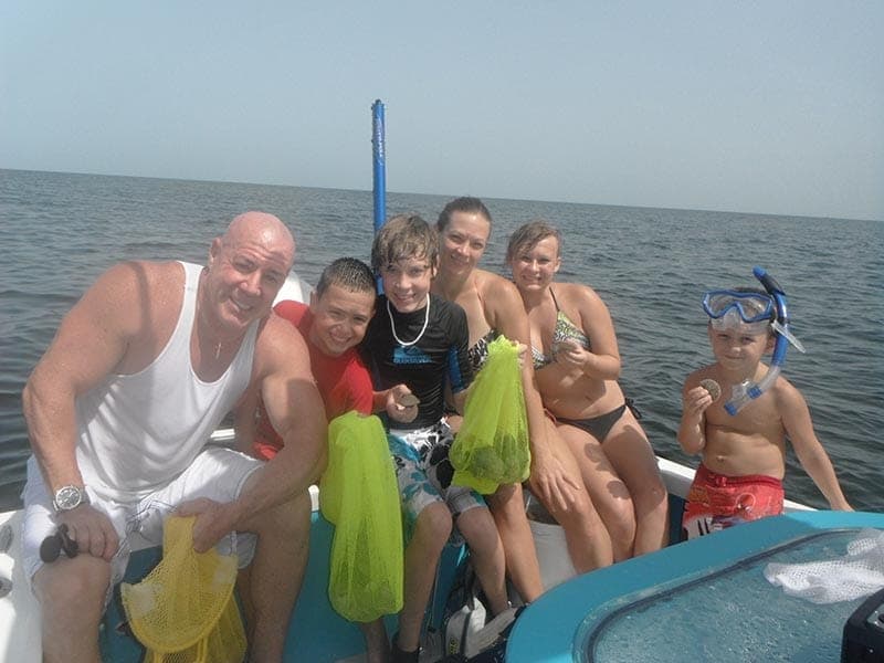 Kids scalloping on the Gulf