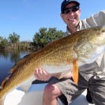 Redfish fishing with orlando charter client